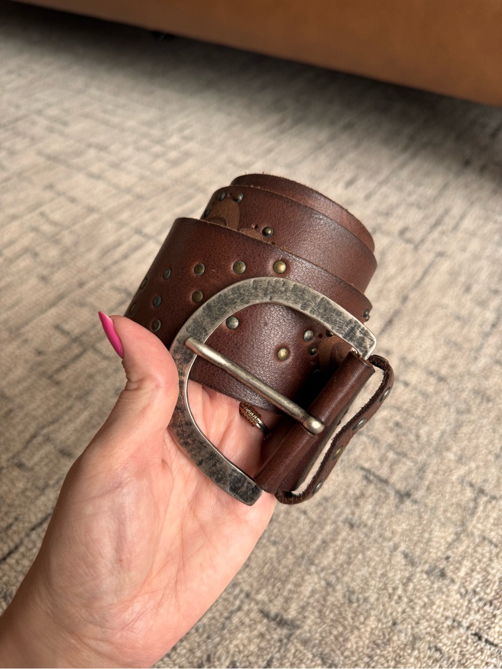 Fabio Corti wide leather studded belt
